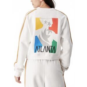PacSun Olympics Atlanta Raglan Crew Neck Sweatshirt White NWT Small
